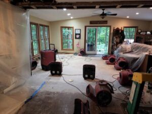 Water mitigation in basement