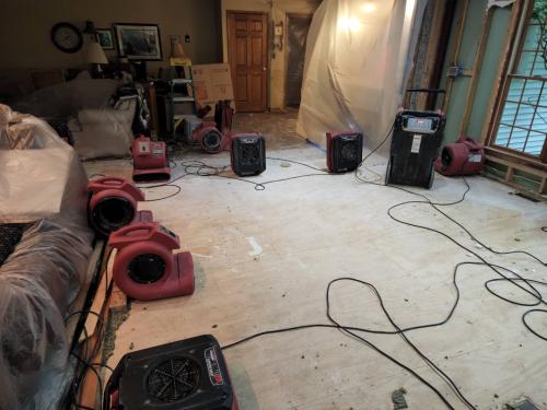 Water mitigation in basement