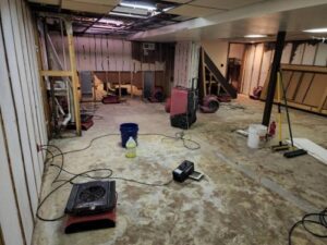 Water mitigation in basement